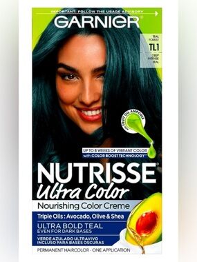 Garnier Nutrisse Ultra Color Permanent Hair Dye (TL1 Deep Intense Teal) New